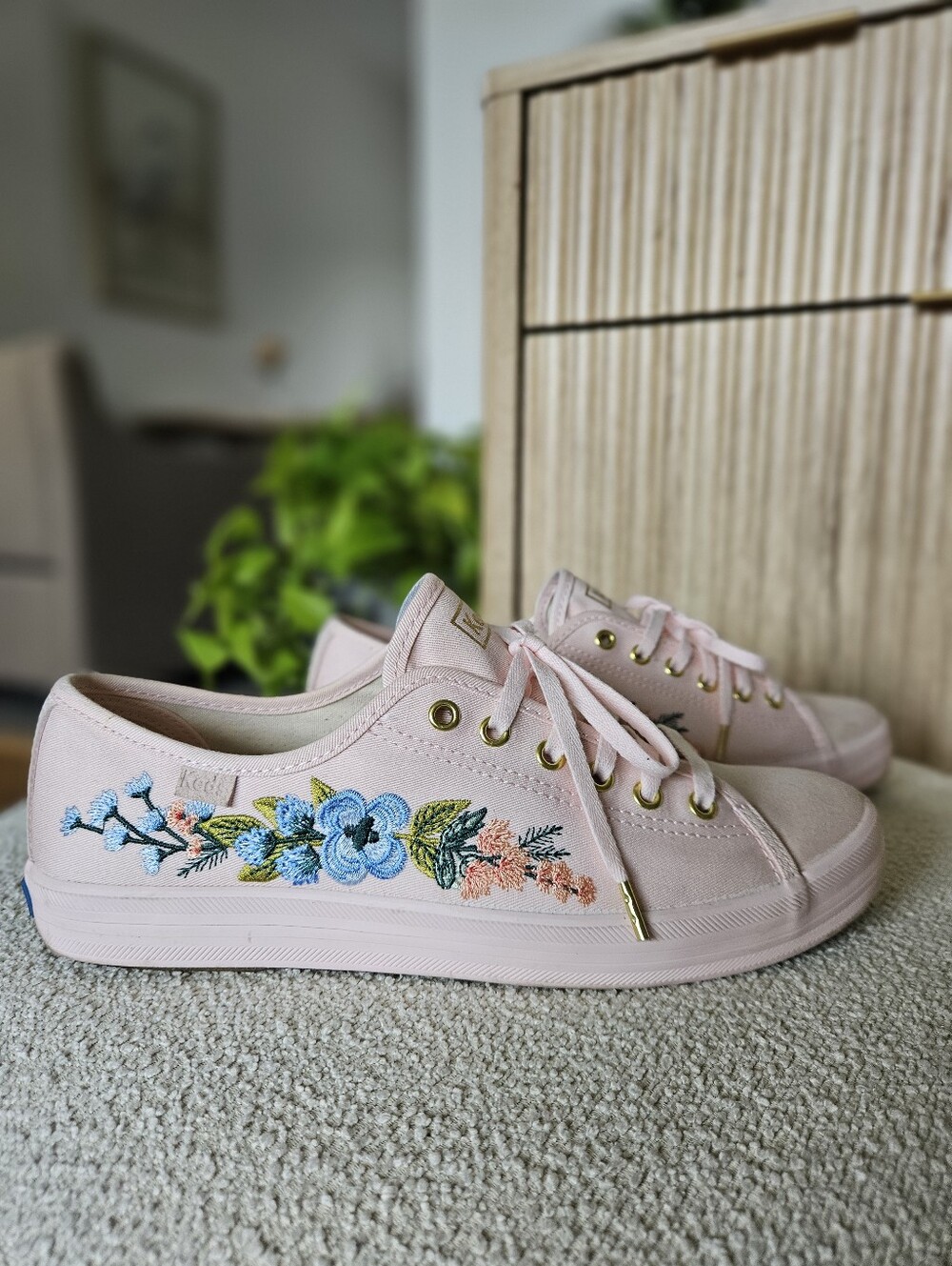 Keds x Rifle Paper Company Pink Embroidered Sneakers - Women's 8.5